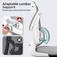 Vista 3 de Silla de oficina – Silla de escritorio ergonómica con soporte lumbar ajustable, silla de computadora de malla, silla ejecutiva para oficina en casa
