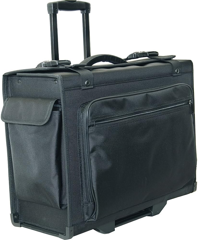 Hardsided Laptop Briefcase, 16.5" Laptop Compartment, 4-Wheel Spinner, Black, Combination Lock
