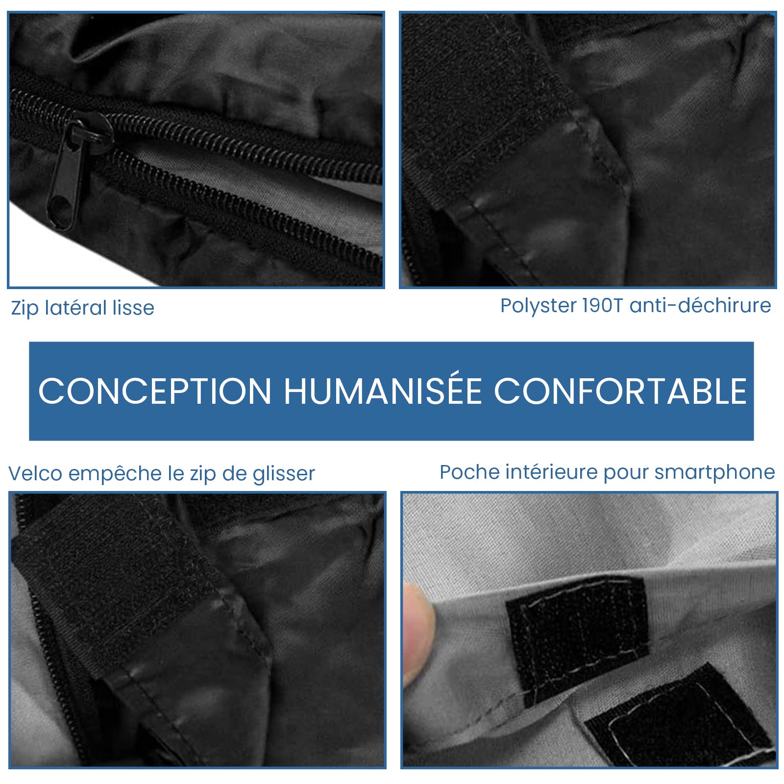 RELAX4LIFE Double Sac de Couchage avec 2 Oreillers et Sac de Transport, Détachable avec Fermetures Éclairspour 2 Personnes, Tapis de Sol Imperméable Convient pour Camping, Randonnée, Voyage