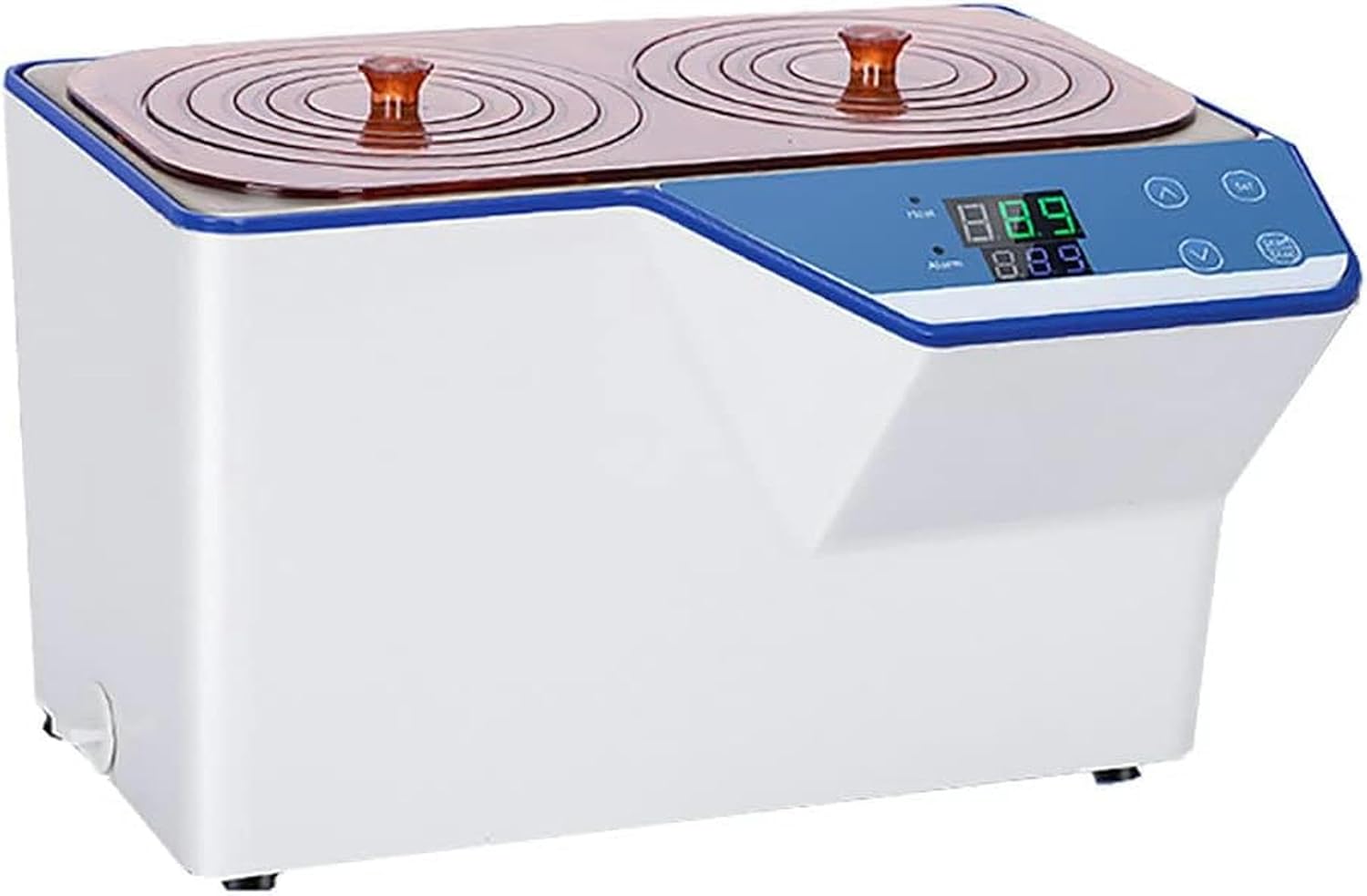 AMNOOL Digital Constant Temperature Water Bath, Stainless Steel Inner Liner, Electric Heating, Porous Constant Temperature Water Bath, RT5 to 100 ° C, Timer 0 to 999 Minutes, Capacity 6.7L/14