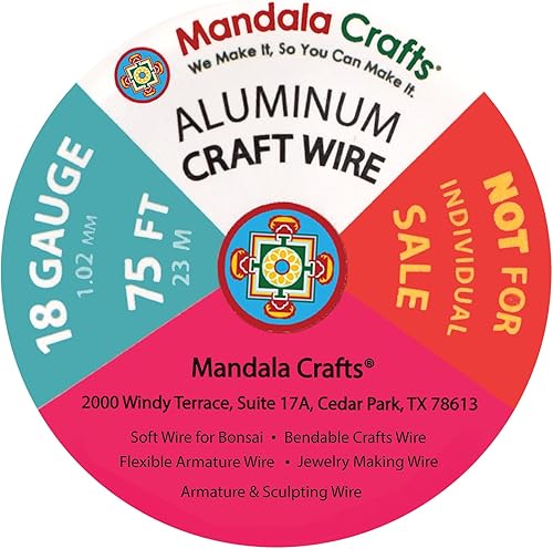 Vista 349 de Mandala Crafts Alambre de aluminio anodizado de calibre 8 para hacer joyas, alambre gris flexible de color de 32 pies, flexible y flexible