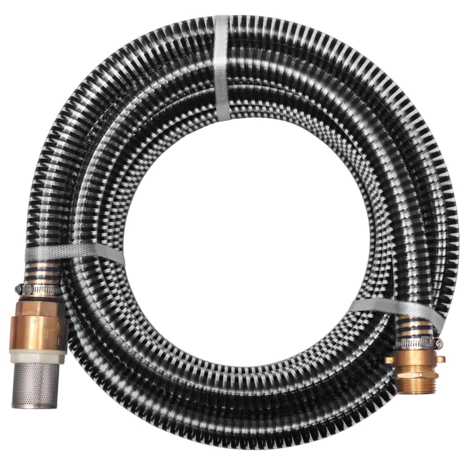 Gecheer Manguera de Succión 10m Negro - para Filtros de Agua y Bombas de Jardín, con Válvula de Pie y Filtro Modelo LYKLRZJ-142891ES