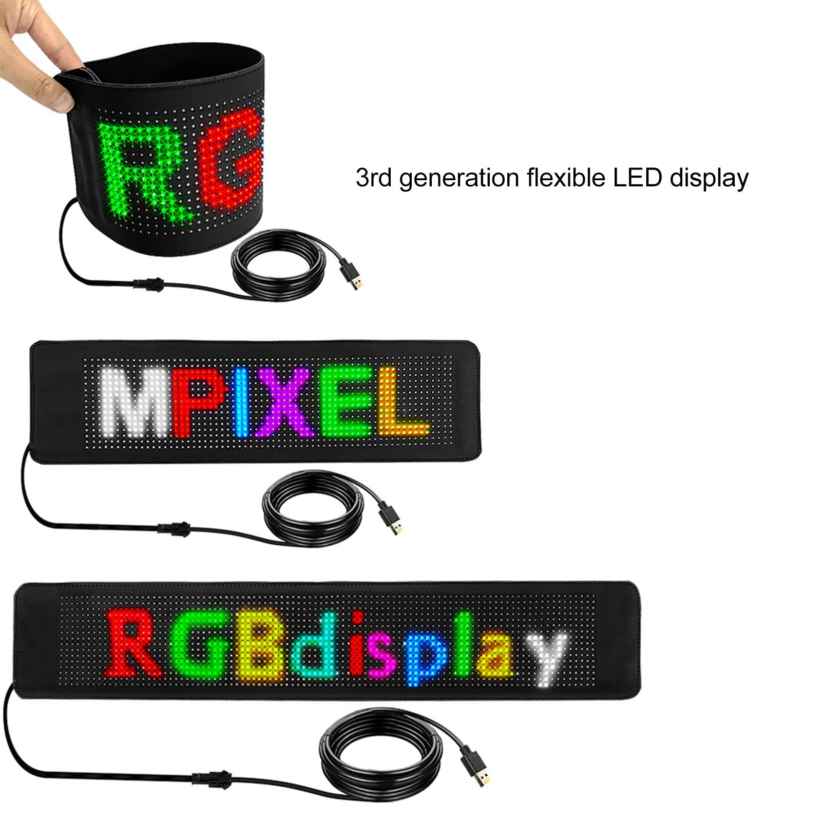 Led Sign With Removable Graphics Signs Double Sided Programmable Led Sign, USB 5V Scrolling LED Sign ...