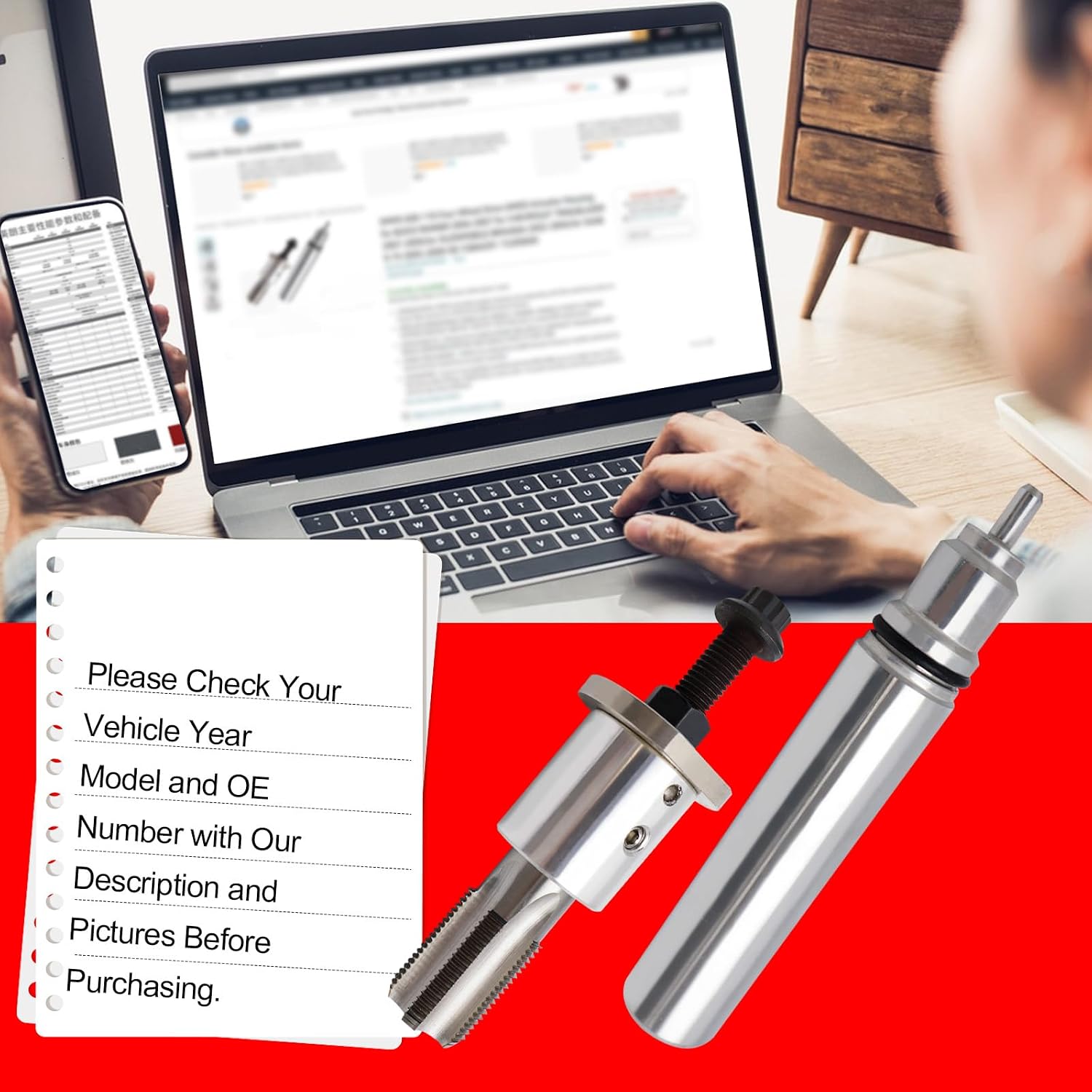 SMMS Injector Sleeve Cup Removal & Installation Tool Kit for Ford F-Series E-Series Powerstroke 7.3L 1994-2003, Replace OE F4TZ9F538A 1814376C1 1833564C91 XC3Z9229AB