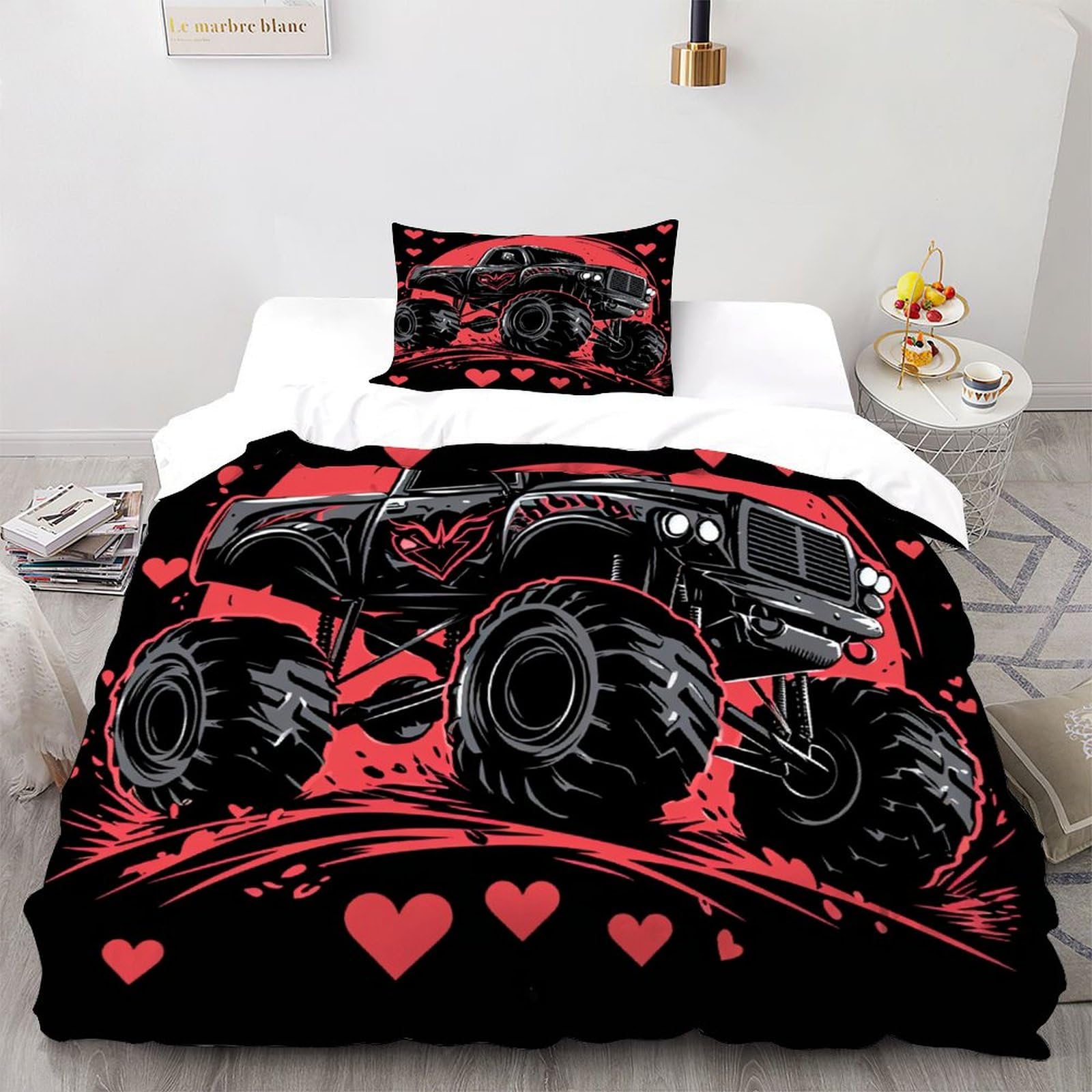 Housse de couette Monster Truck parure de lit microfibre lit simple