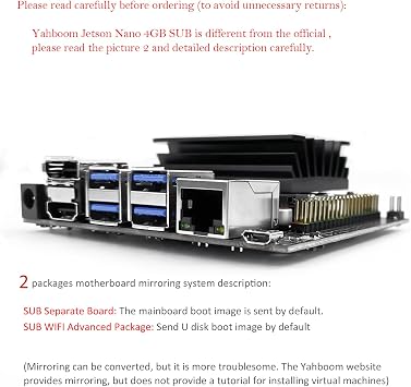 Yahboom Jetson Nano Developer Kit Nano B01 with 16G-eMMC Based on Official N-VI-Dia Jetson Nano 4GB Core Module