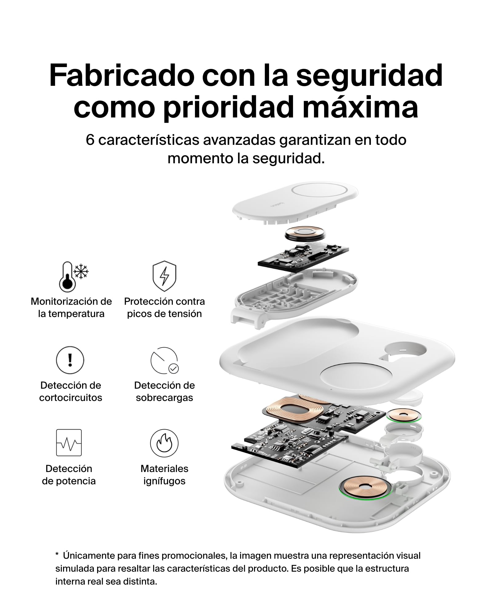 Belkin BoostCharge Cargador Magnético Plegable 3 en 1 con Qi2, 15W, Estación de Carga Rápida Compatible con MagSafe, para iPhone 17, Air, Pixelsnap, Apple Watch, AirPods, Base Antideslizante - Blanco