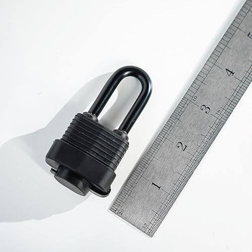 Miniatura 6 de Candado de acero laminado resistente al agua de 1.575 pulgadas con llaves para uso en exteriores e interiores (paquete de 3)