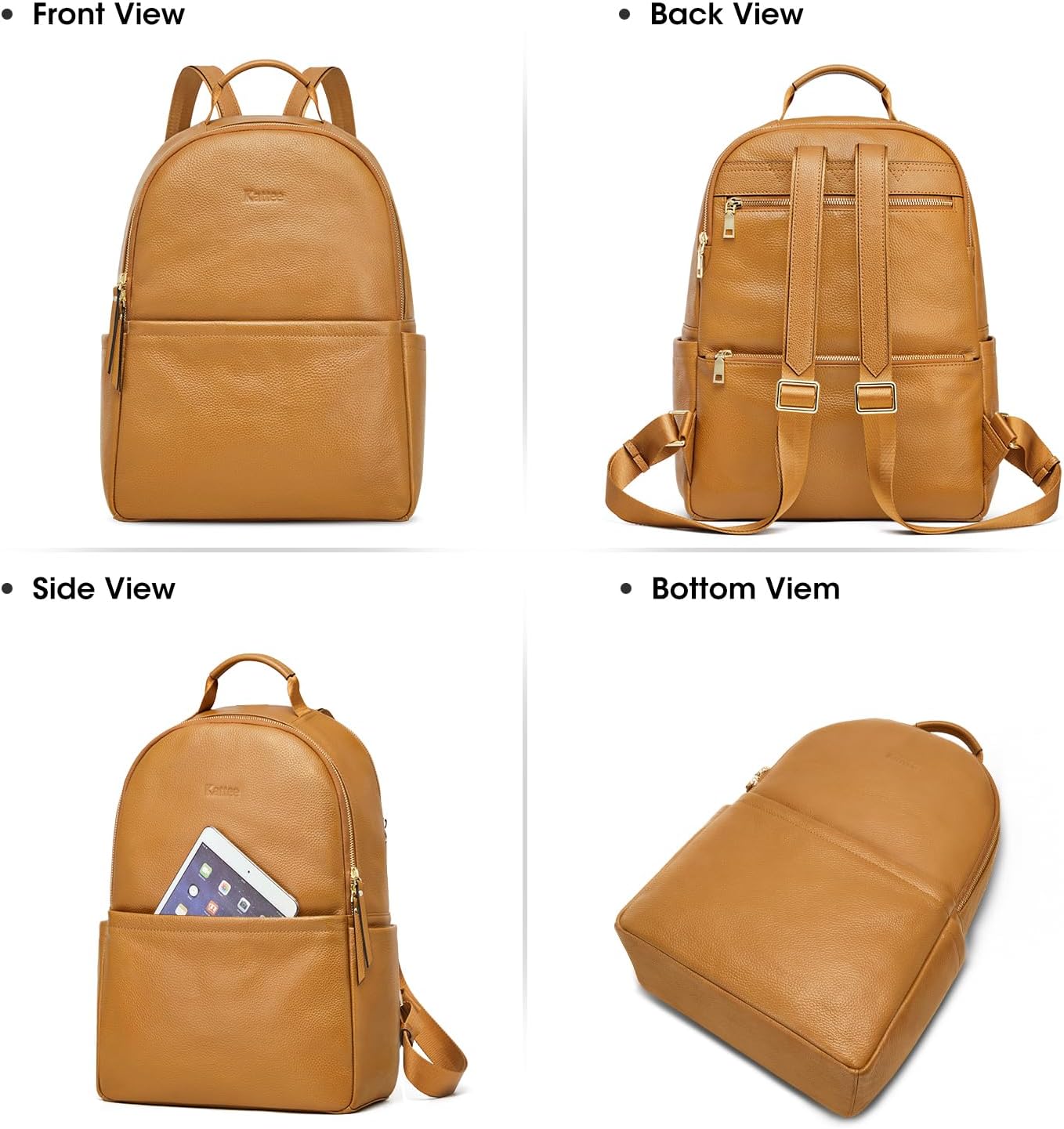 Kattee Genuine Leather Backpack Purse for Women Antitheft Rucksack Soft Work Casual Daypack Fashion - Image 6