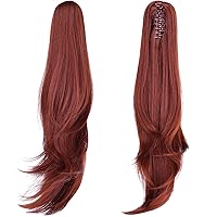 Vista 13 de Extensión de cola de caballo negra, extensiones de cabello con clip de cola de caballo de 20 pulgadas, extensiones de cabello largo y rizado