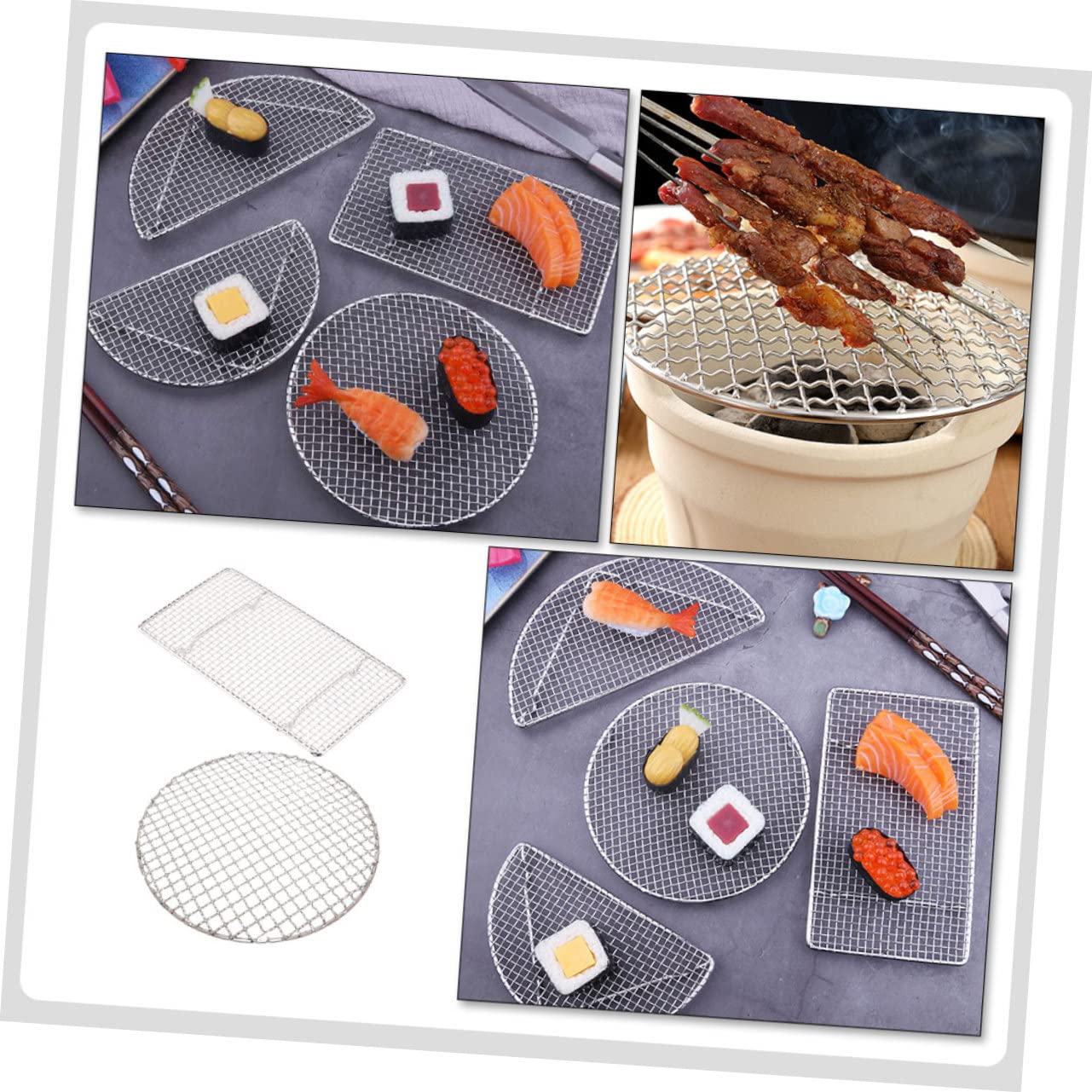 Grillmatte, 2er-Pack Silber for Outdoor-Camping in verschiedenen Größen