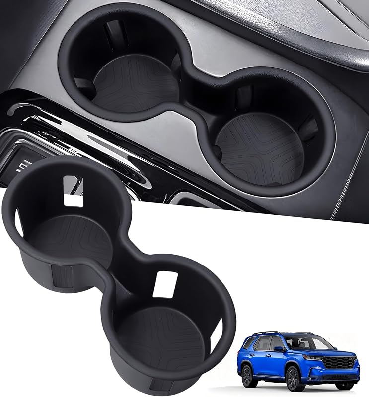 Protetor e revestimento para porta-copos do console central Honda Pilot 2023–2026 e Passport/Ridgeline 2024–2026 VORNAX preto