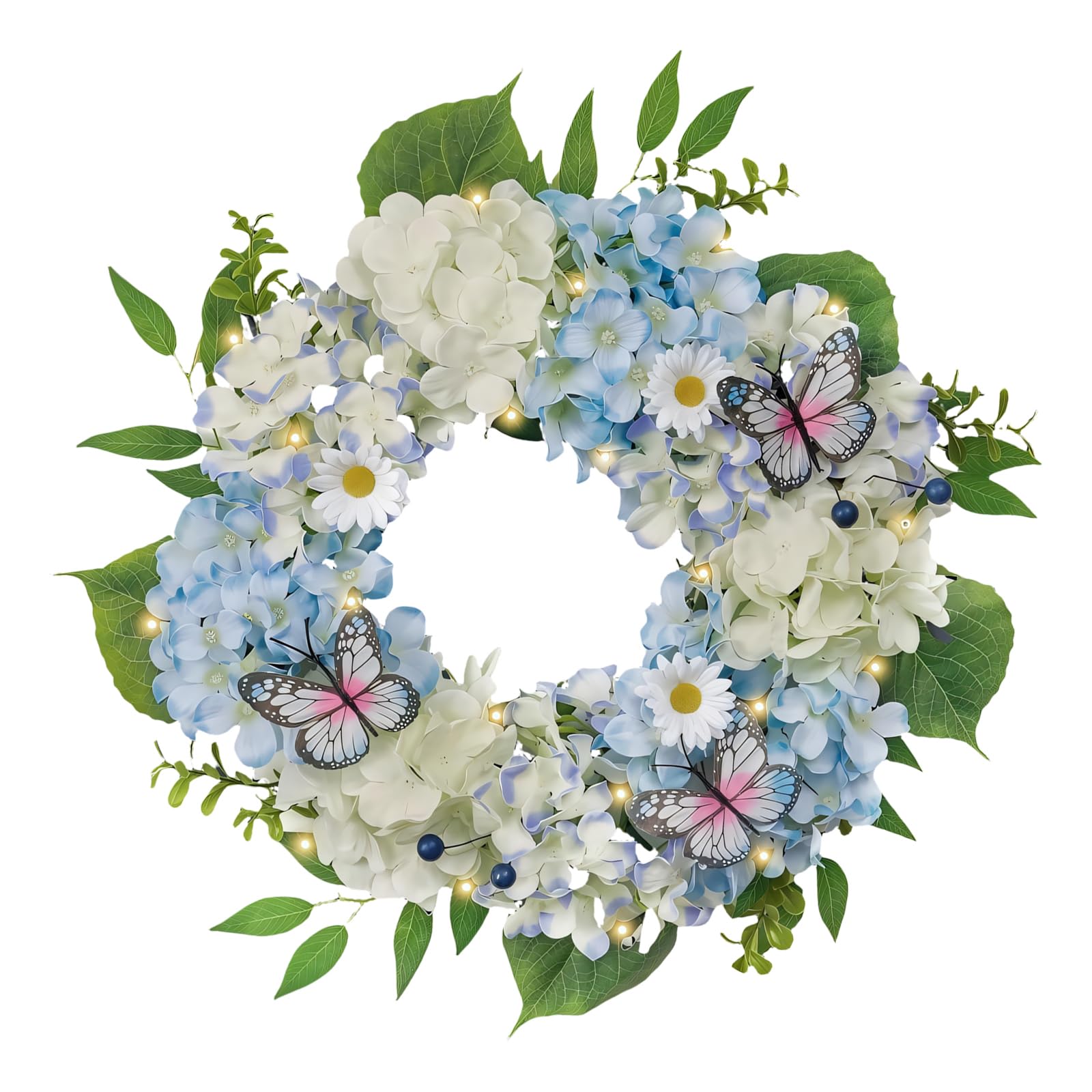 Artificial Flower Wreath with Realistic Leaves for Front Door Farmhouses Garden Wedding Decoration Artificial Wreath Party Decoration Faux Flower Door Hanger Holiday Party Wedding Location Home Deck