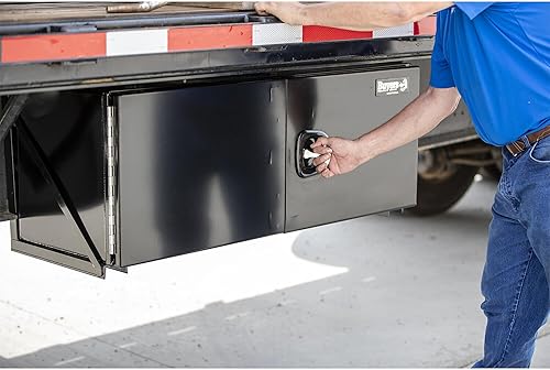 Miniatura 9 de Buyers Products 1705940, 24x24x48 Pro Series Caja de camión de aluminio liso negro con puerta de granero - Puerta de granero doble, pestillo de