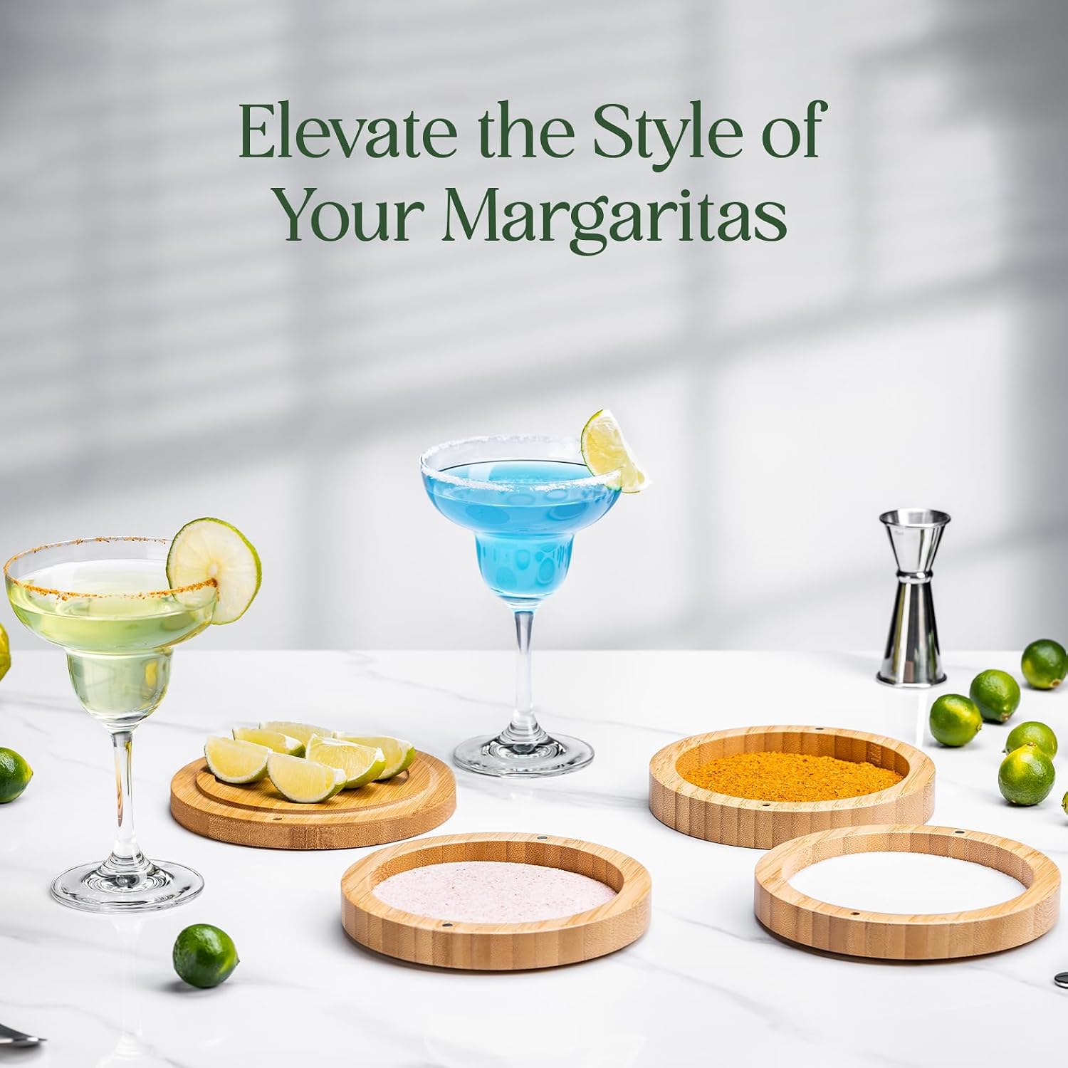 1 Pack 3-Tier Bamboo Margarita Salt Rimmer Set,Salt&Sugar Rimmer for Cocktails Drinks,Cocktail Glass Rimmer Tools with Magnetic Swivel Lid for Bartenders,Home Bar,Parties