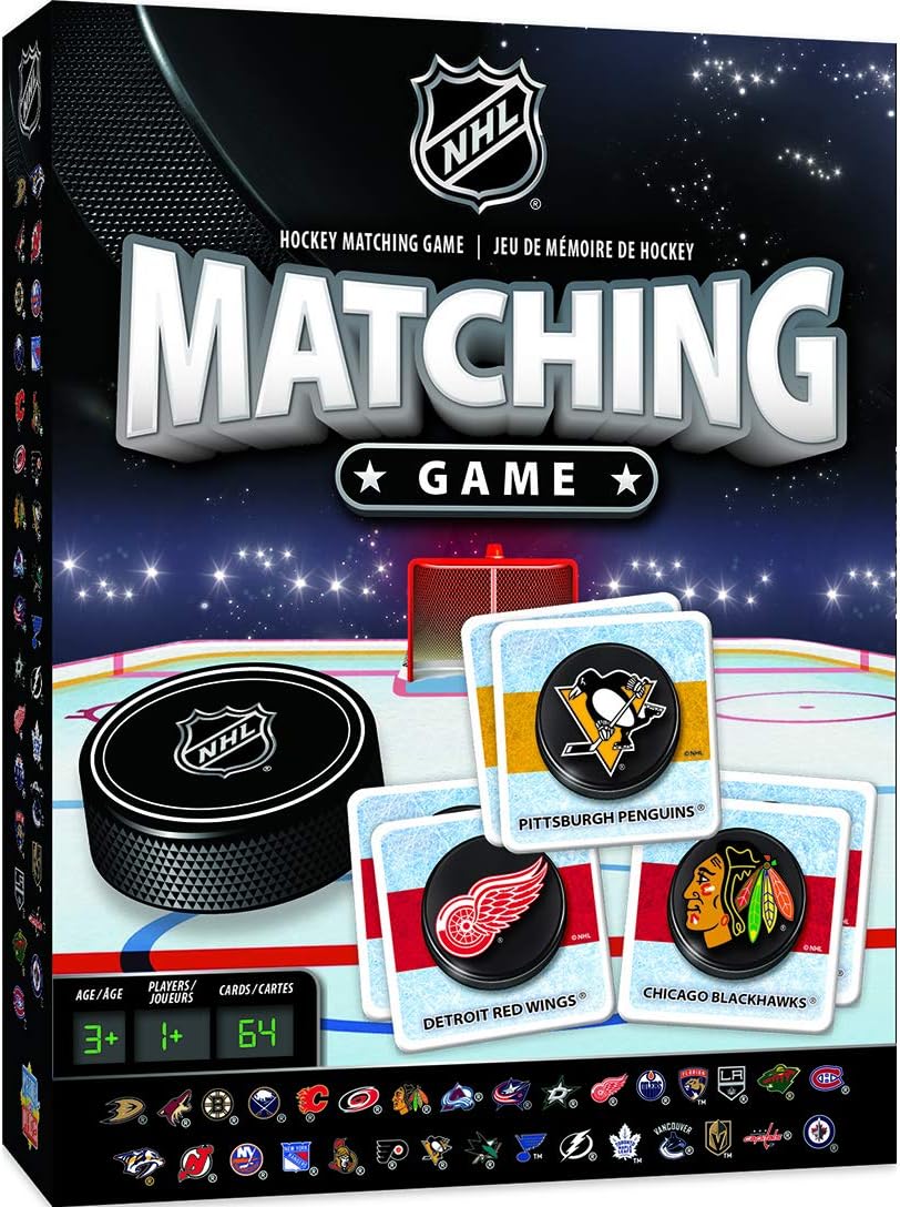 MasterPieces NHL Matching Game, 64 Cards, For Ages 3+
