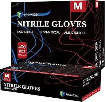 PROMEDIX P Nitrile Disposable Gloves,4mil-100 Count,Gloves Disposable Latex Free,Powder Free for Cooking,Household,Food safe