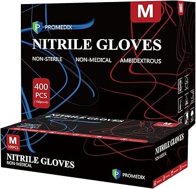 PROMEDIX P Nitrile Disposable Gloves,4mil-100 Count,Gloves Disposable Latex Free,Powder Free for Cooking,Household,Food safe