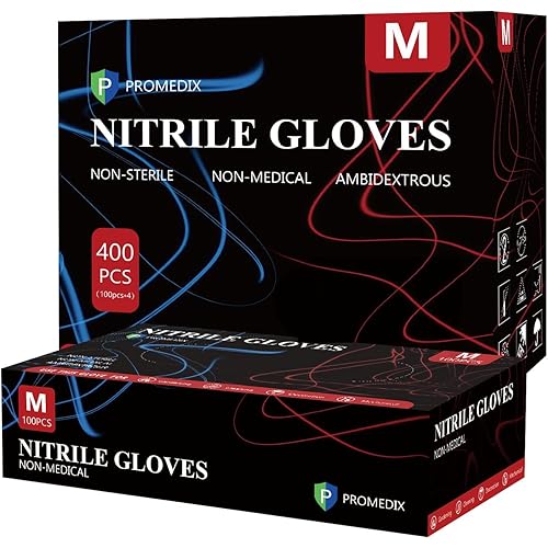 PROMEDIX P Nitrile Disposable Gloves,4mil-100 Count,Gloves Disposable Latex Free,Powder Free for Cooking,Household,Food safe