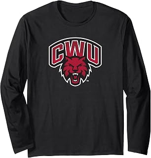 Central Washington University Wildcats Primary Logo Long Sleeve T-Shirt