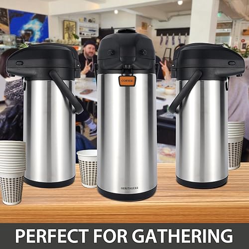 Miniatura 3 de Heritage66 Jarra térmica avanzada de café, frasco aislado al vacío de triple pared, termo que mantiene las bebidas calientes durante 12 horas, 24