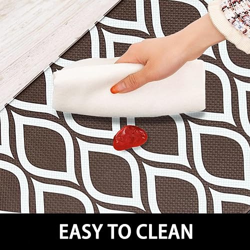 Miniatura 4 de Juego de 2 tapetes de cocina antifatiga para piso, 17.32 x 28.74 y 17.32 x 46.25, antideslizantes, impermeables, para cocina, hogar, oficina,
