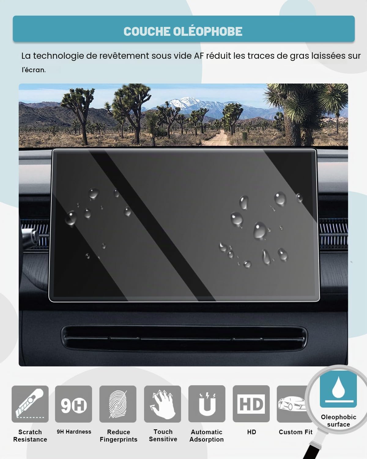 CDEFG Xpeng G6 Film de protection d'écran en verre trempé anti-rayures pour GPS 9H Compatible avec 2025 2026 15,6"