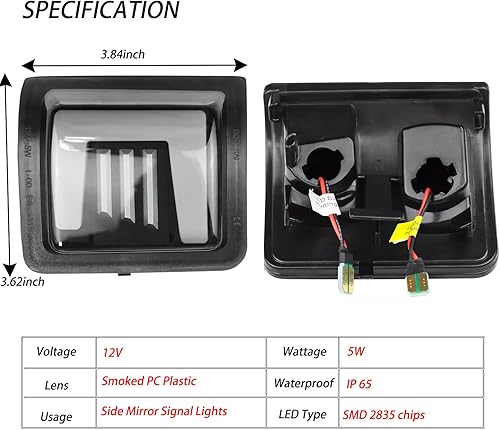 Miniatura 24 de Switchback - Luces LED para espejo lateral compatibles con Ford F250 F350 F450 F550 Super Duty Pickup 2008-2016 Sin patrón-blanco+ámbar