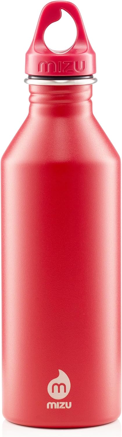 Mizu M8 - 25 oz. Single Wall Narrow Mouth Stainless Steel Bottle with Loop Cap Black