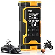 Tire Inflator Portable Air Compressor, 150PSI Cordless Air Pump with Smart Auto Stop & LED Light, 3X Fast Inflation Portable Tire Inflator for Car, Bike, Motorcycle, Balls & Outdoor Use