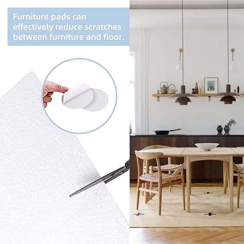 Miniatura 2 de Almohadillas de fieltro para muebles, paquete de 10 almohadillas autoadhesivas, almohadillas de fieltro cortables para silla, almohadillas