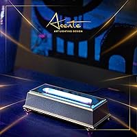 Vista 9 de ASENTE Pedestal de 5 luces LED, base redonda de laca negra para vidrio artístico 3D, decoración de habitaciones, piedras preciosas y cristales