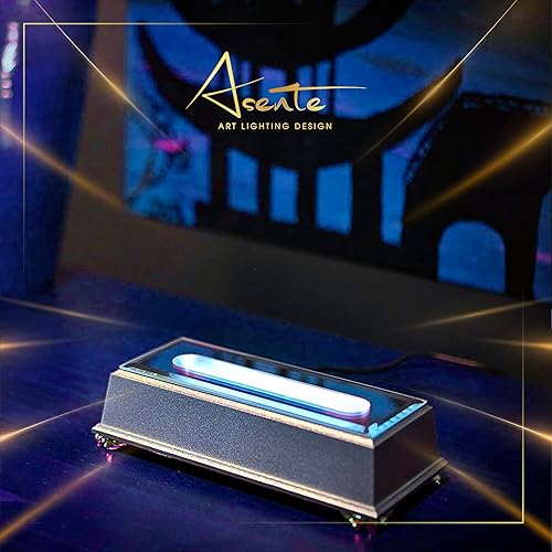 Miniatura 9 de ASENTE Pedestal de 5 luces LED  Base programable de satén negro mate con alimentación ACUSB  para arte de cristal 3D  Trofeo, Orbe y bases de luz de
