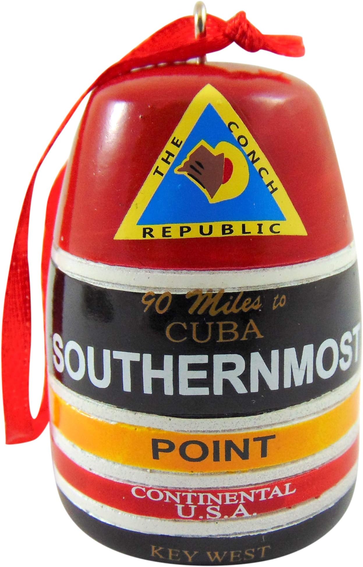 Southernmost Point Buoy Replica Ornament Key West Christmas Tree Decoration, 2 inch