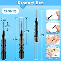 Vista 3 de 120 cepillos interdentales, cerdas suaves doblables de 360°, limpiadores de brackets con cerdas, cepillos dentales entre dientes y encías, cepillos