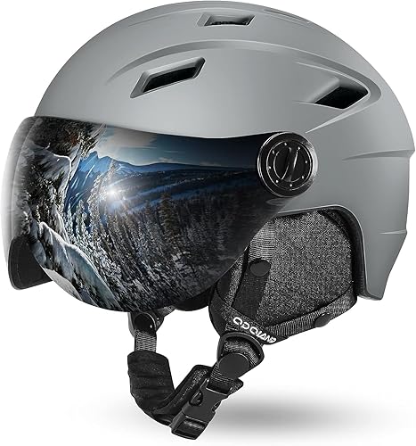 Odoland - Casco de esquí con gafas, ligero, para snowboard y juego de gafas para hombres, mujeres, jóvenes y niños