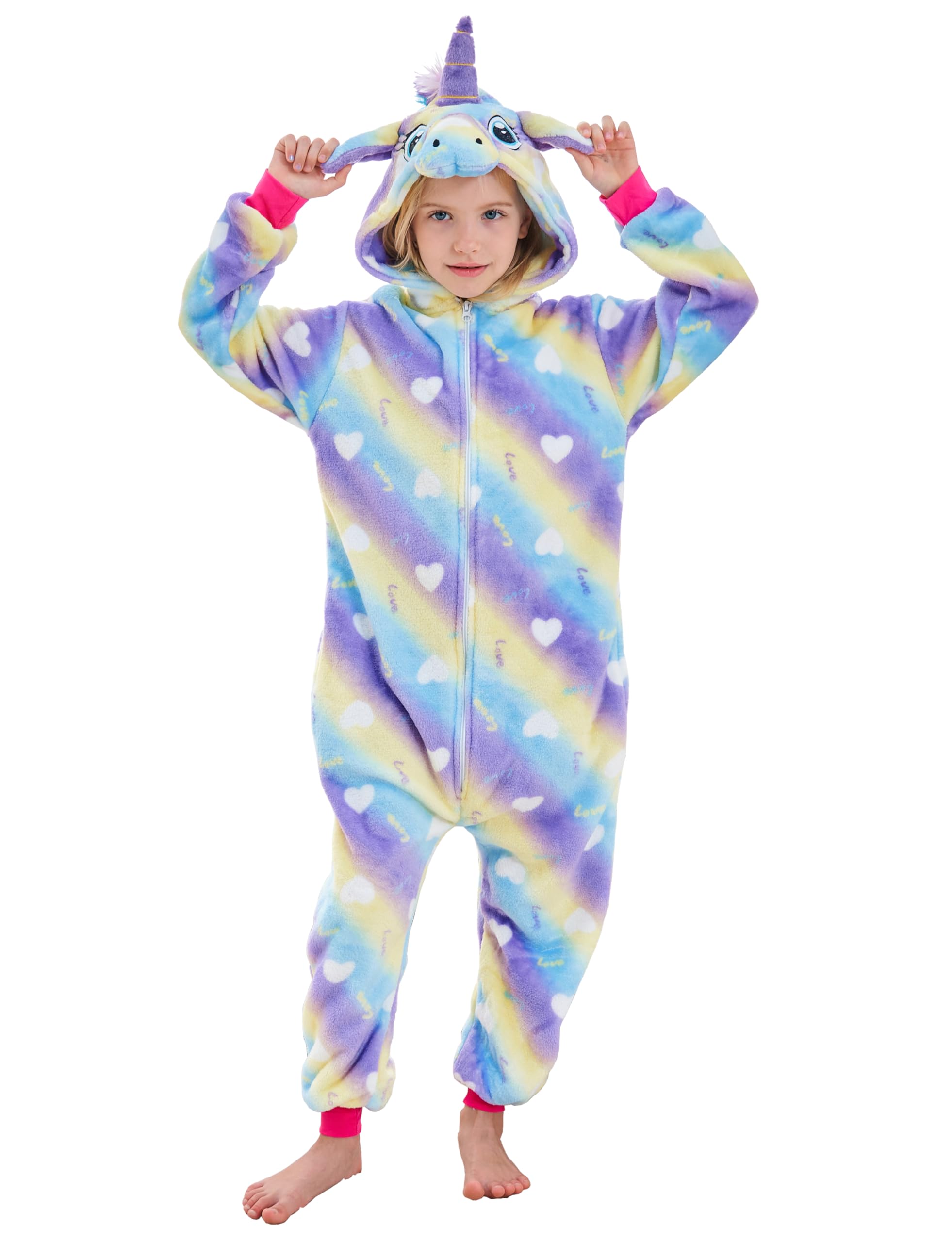 Kids Unicorn Onesie Girls Animal Costume Cosplay Pajamas 5 Years