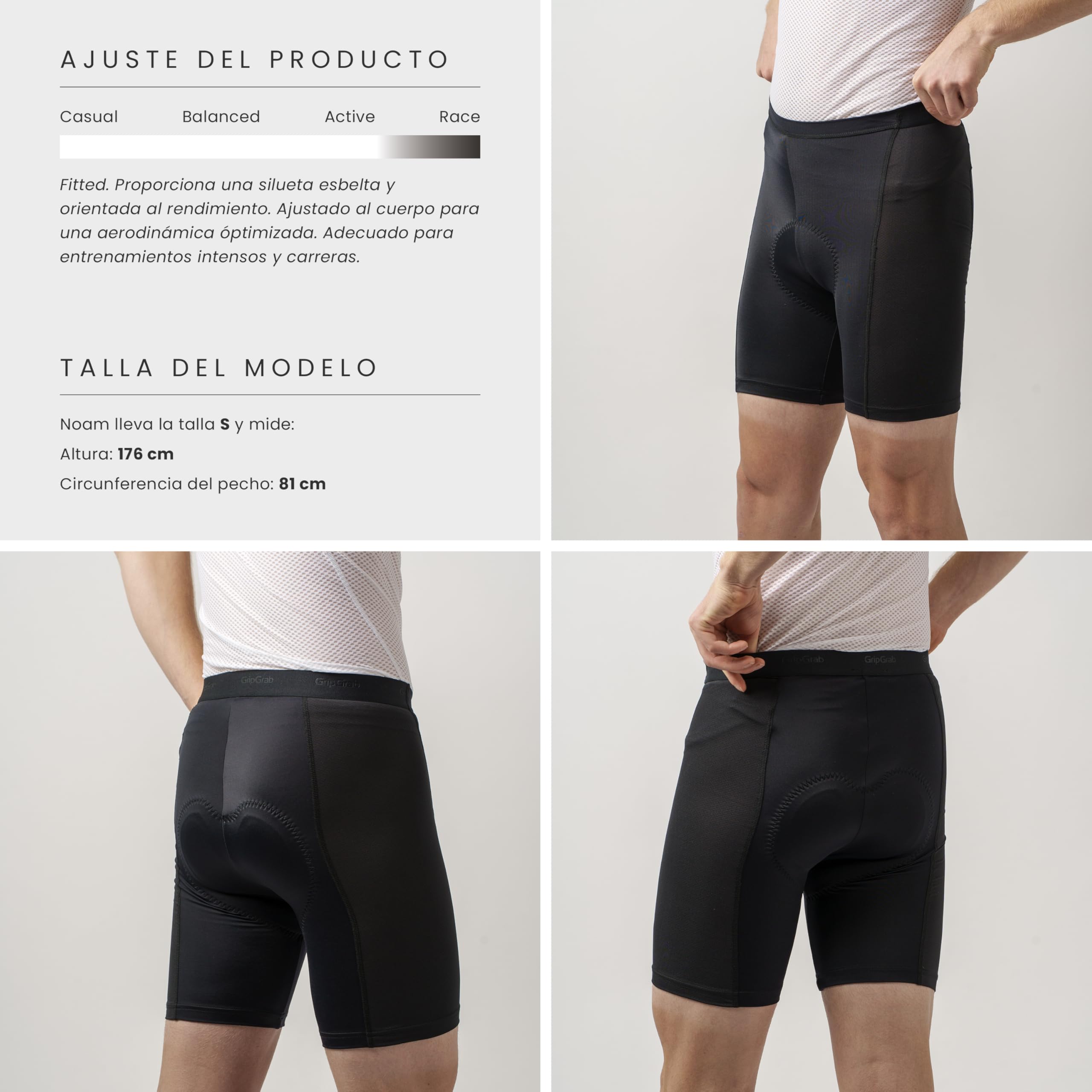 GripGrab Culotte Ciclismo Hombre Interior Ride Acolchado Culotte Interior Underwear Culotte Ciclismo Hombre Corto Verano Carretera MTB Gravel Spinning