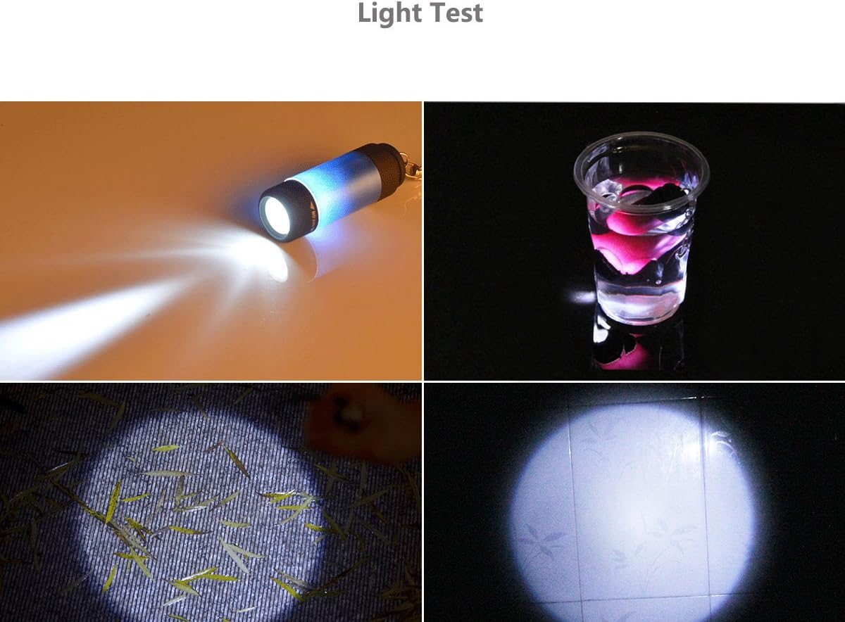 Mini Keychain Flashlight, USB Rechargeable Outdoor Waterproof LED Torch, Portable Super Bright 100 Lumens Pocket Moon Lamp, Multifunctional Emergency Small Flashlight for Hiking Camping Cycling