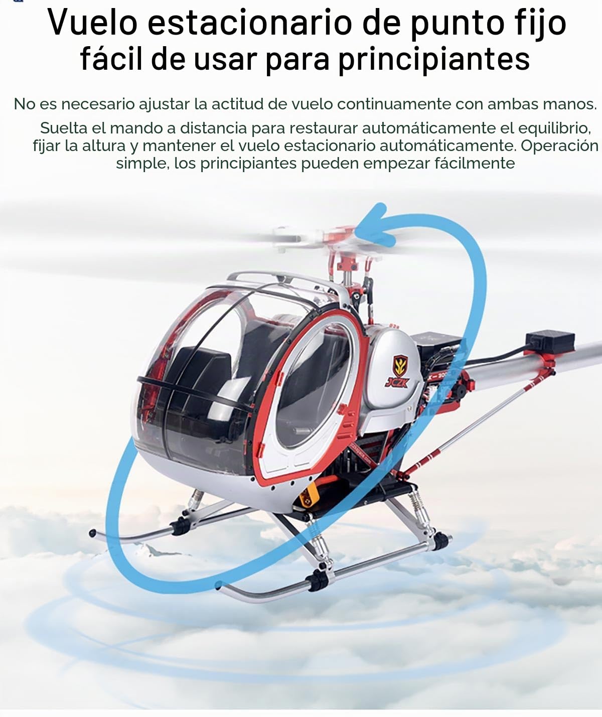 Helicópteros RC para adultos, JCZK 300C PRO 2.4G 12CH Flybarless RC Helicóptero modelo con control de vuelo inteligente H1 y posicionamiento GPS (versión RTF)