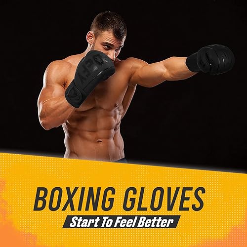 Miniatura 2 de DEFY - Guantes de boxeo para hombres y mujeres, guantes de boxeo de cuero sintético de alta calidad para entrenamiento, perfectos para perforar