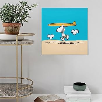 Amazon.co.jp: ピーナッツ スヌーピー サーフィン アート ポスター