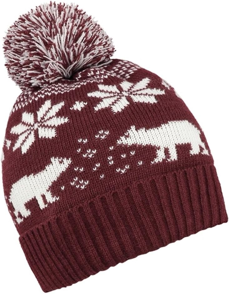 BoardmansChristmas / Festive/ Winter Knitted Bobble Beanie Hat (Penguins/Snowflakes/Polar Bear/Reindeer/Christmas Trees)