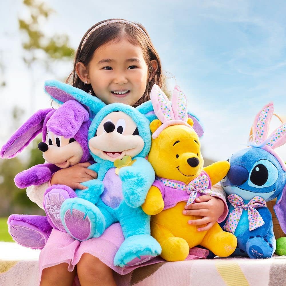 Disney Winnie The Pooh Plush Easter Bunny, Small 10 Inch, for Boys and Girls, Squishy Animals, Perfect Easter Basket Stuffer or Spring Decor, Suitable for All Ages 0+