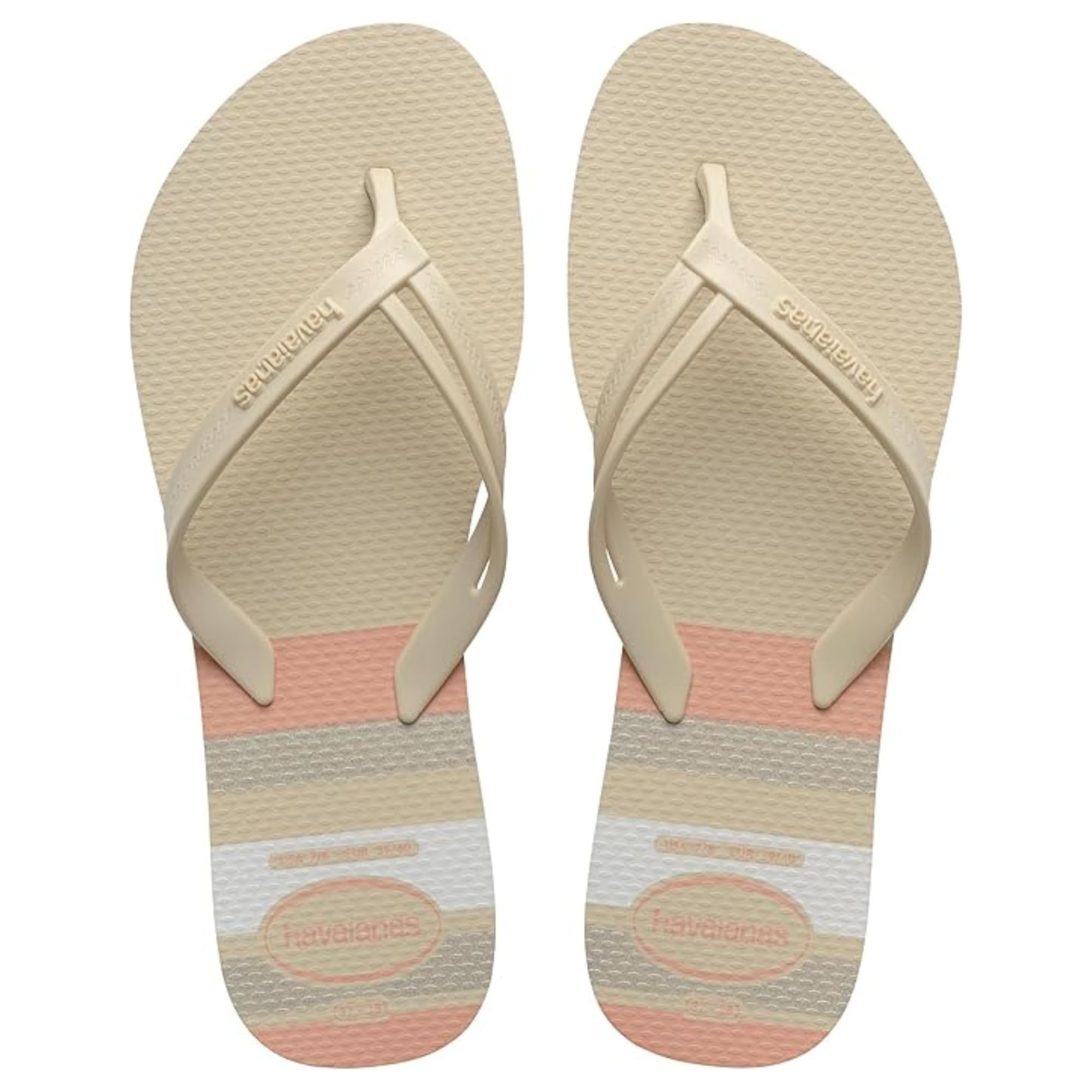 Havaianas Elegance Print Women FlipFlop Beige 4.5/5 UK