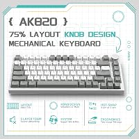 YINDIAO AK820 Mechanikus Gaming Billentyűzet 75% Layout 81 Gomb Hot-Swap Piros Switch USB-C PC Mac Szürke Fehér 2