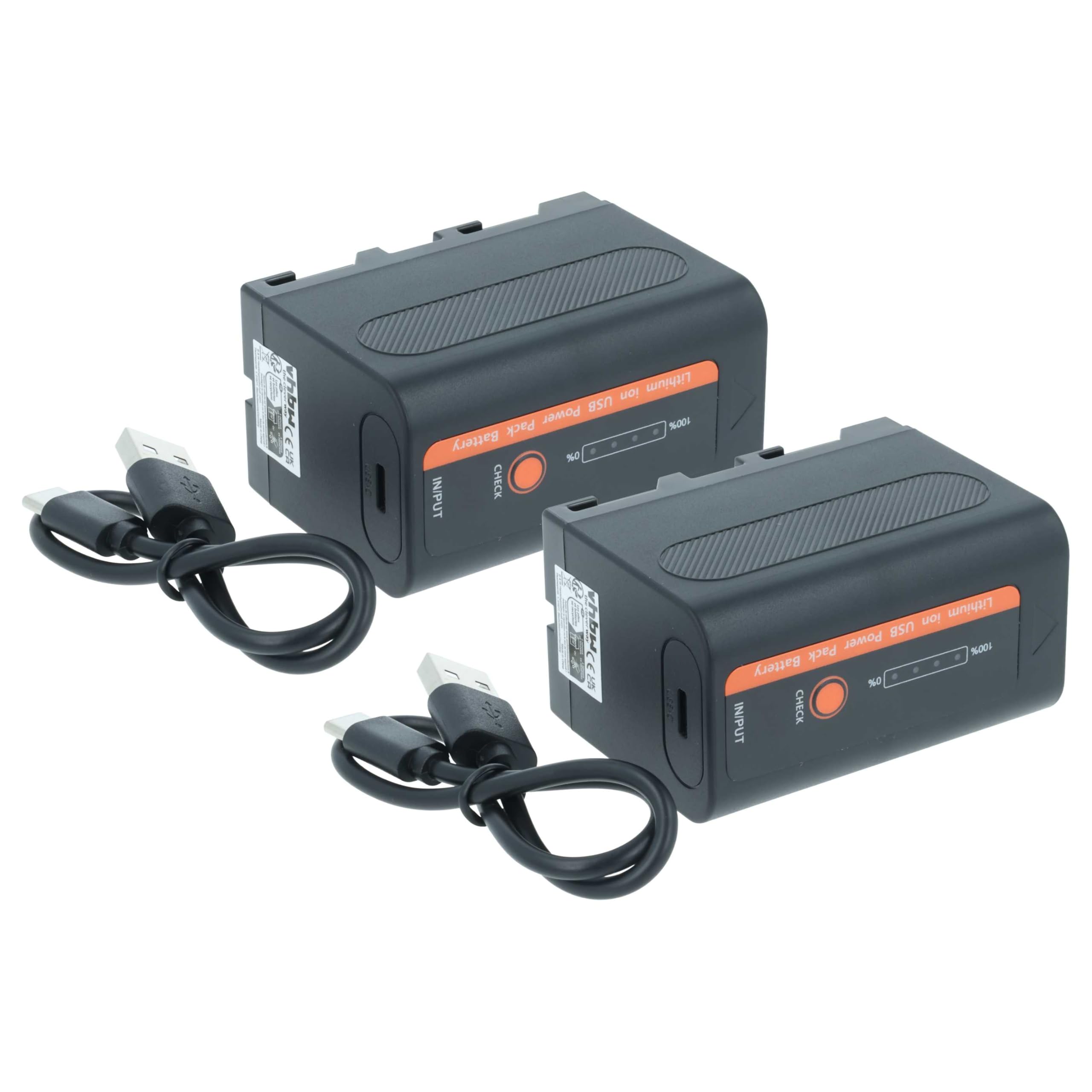 vhbw 2 x akumulator kompatybilny z aparatem Atomos Ninja 10-bit DTE Field Recorder (4000 mAh, 7,4 V, litowo-jonowy)