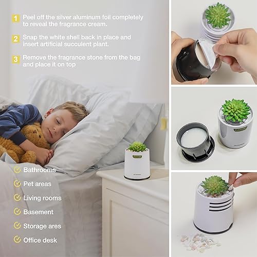 Miniatura 5 de Ambientador de baño, eliminador de olores, combatiente de gel, ambientadores para el hogar y el baño y la cocina, ambientadores de armario, limón