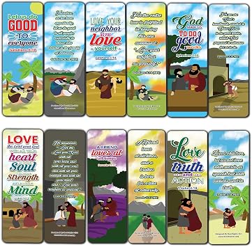 NewEights The Good Samaritan Christian Bookmarks Cards 12-Pack