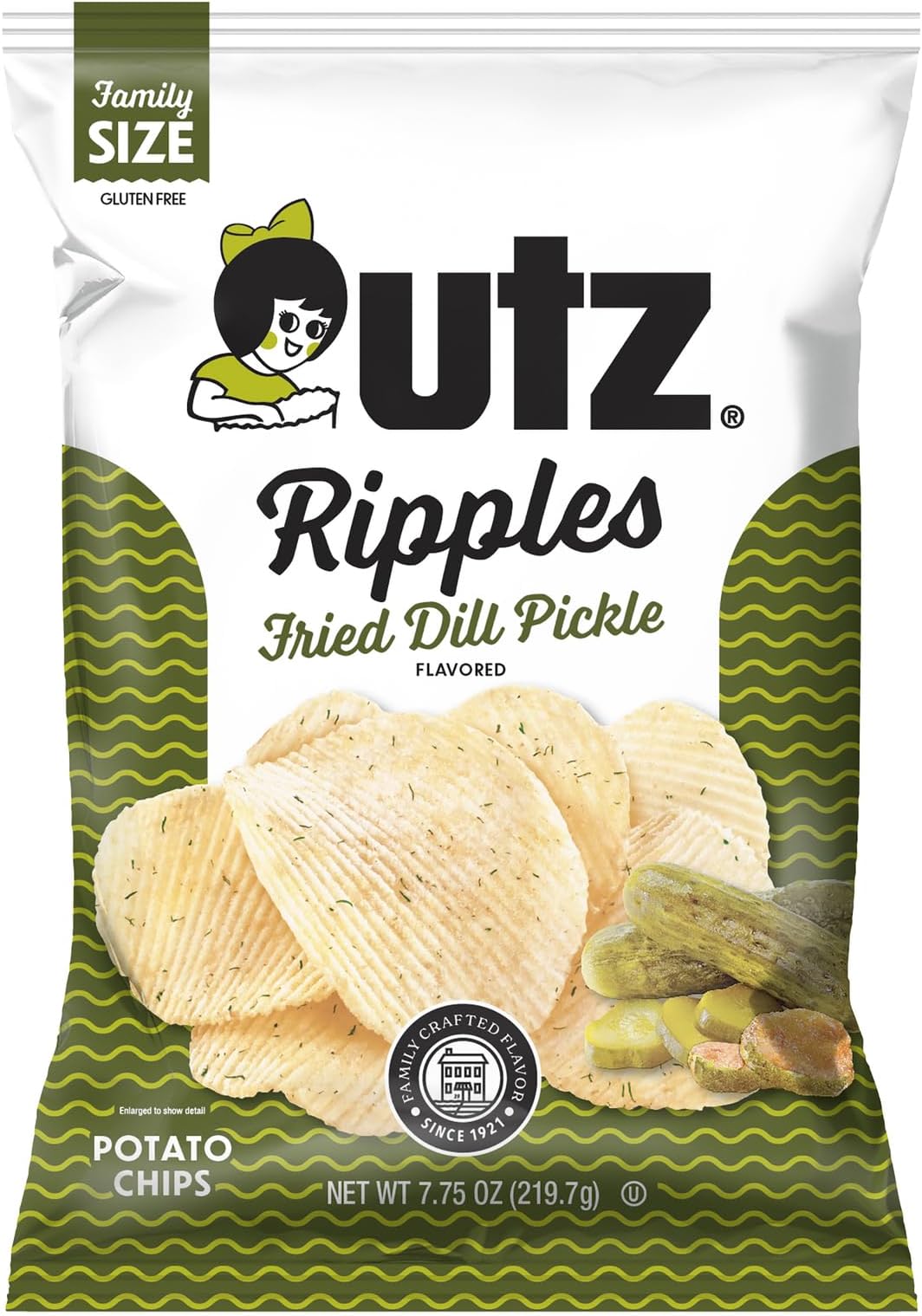Dill Pickle Rippled Potato Chips, 7.75 oz